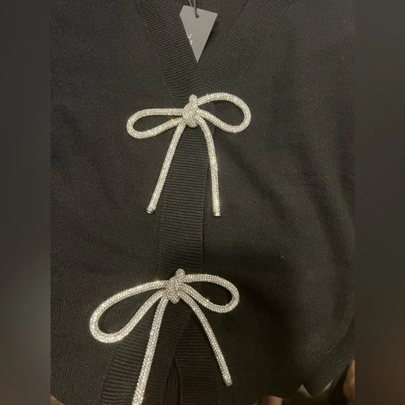 Rachel Zoe Sparkly Bow Cardigan - Picture 7 of 9